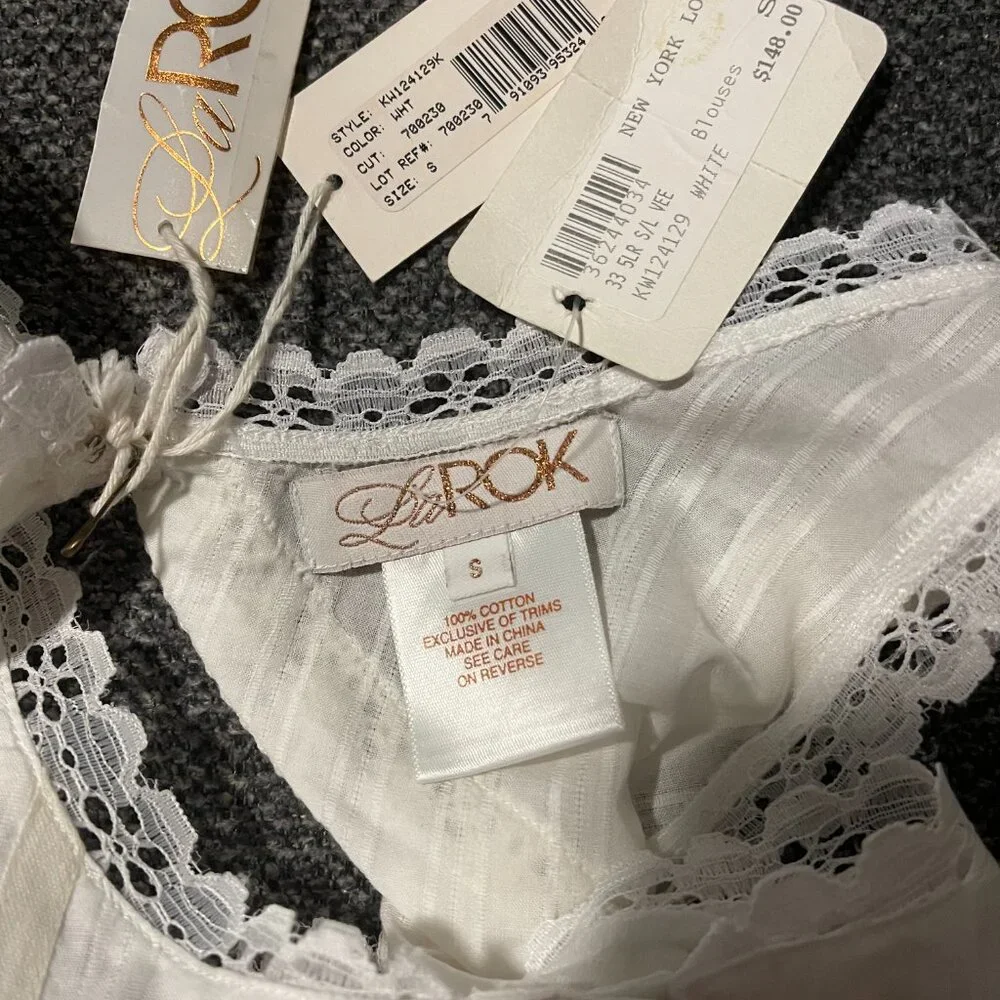 Vintage NVT Romantic Crop Top LaROK With Lace and Open Back. S -M - Picture 9 of 11